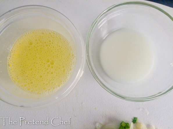 egg wite and cornflour slurry for sweet corn egg drop soup