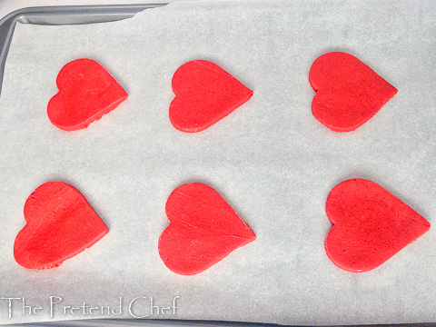 Heart shaped and ready to be baked valentine sugar cookies