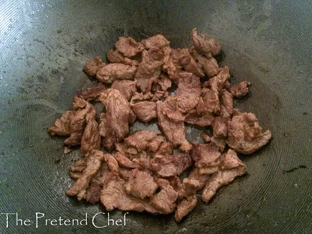 Stir fry meat for vegetable coconut rice
