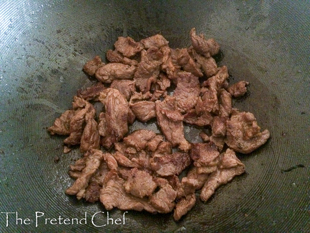 Stir fry meat for vegetable coconut rice