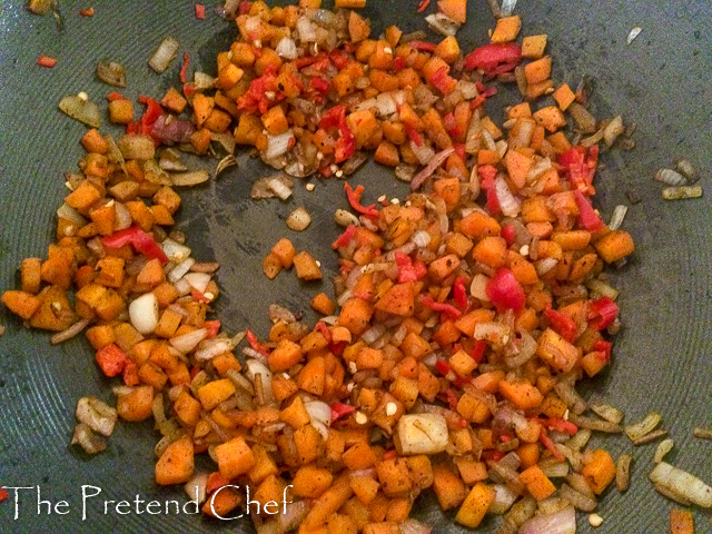 vegetables frying for vegetable coconut rice