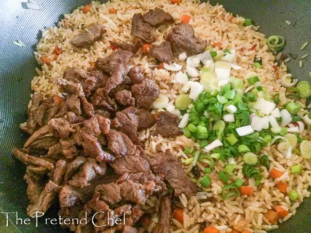 rice and beef for Stir fry meat for vegetable coconut rice