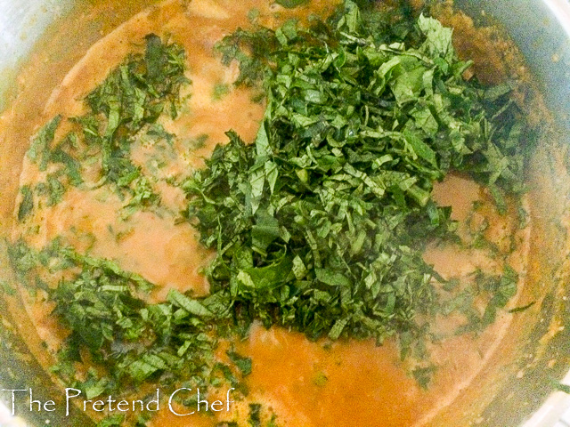 Ugu soup, ofe ugu in a pot