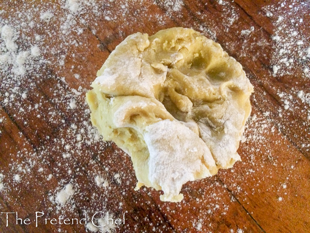 dough for Coxinha, Brazilian chicken fritters on table