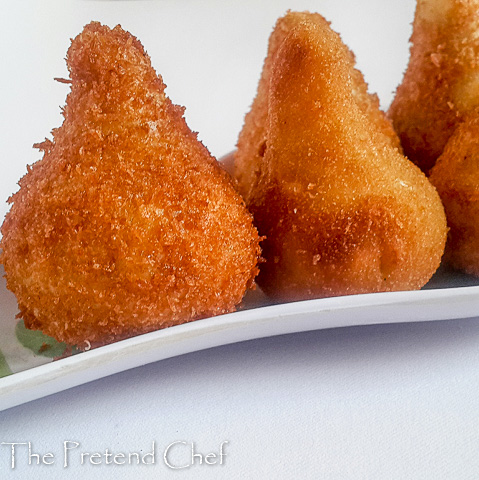 Crispy and elegant Coxinha, Brazilian chicken fritters