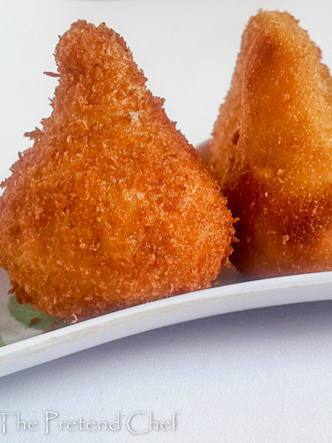 Crispy and elegant Coxinha, Brazilian chicken fritters