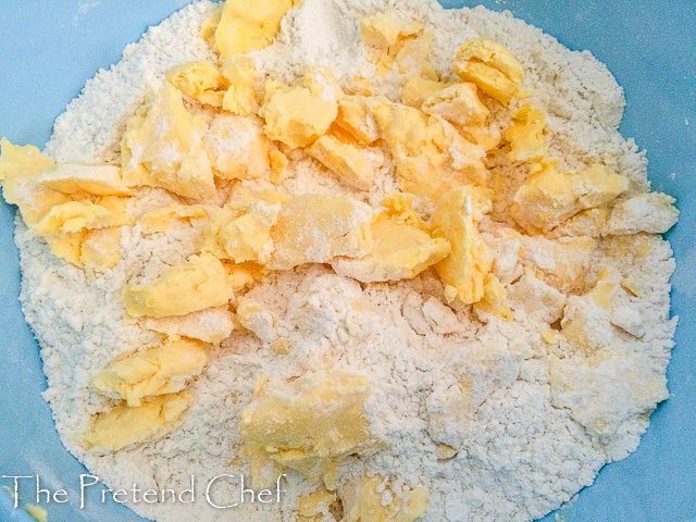 butter and flour for Easy pie dough