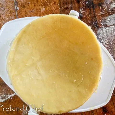 dough for Nigerian meat pie cut using a dough cutter