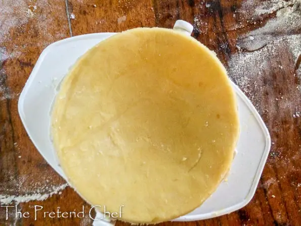 dough for Nigerian meat pie cut using a dough cutter