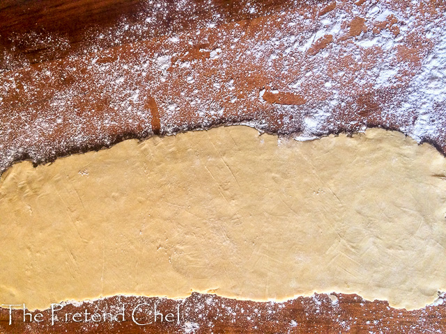 dough rolled out for Nigerian sausage roll