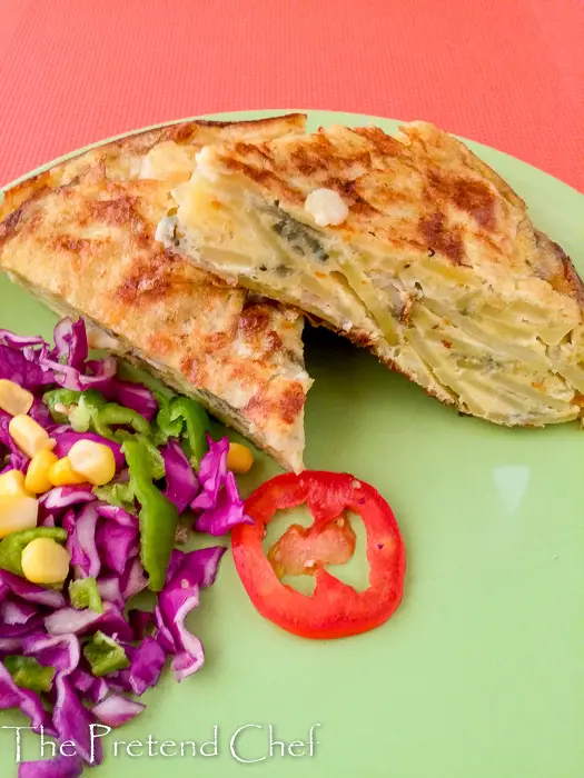 Thick, dense, rich and indulgent easy spanish omelette