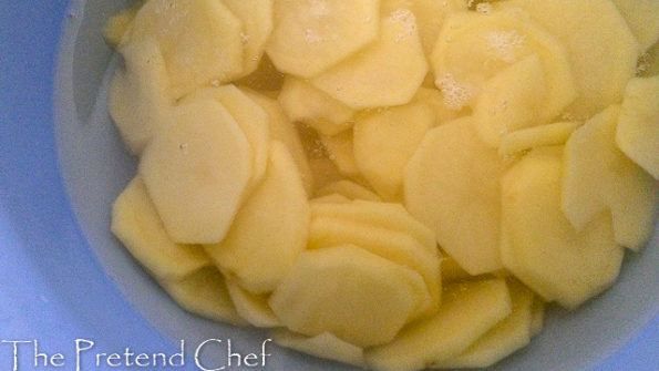 sliced potato for spanish omelette