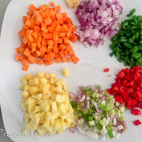 vegetables for Nigerian vegetable pie