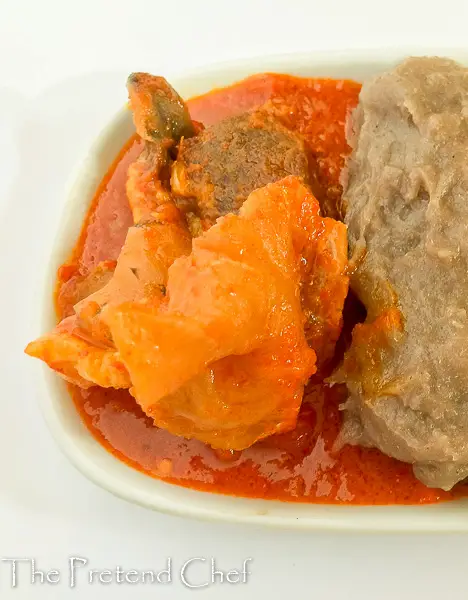 Omi Obe (Stew) served with amala