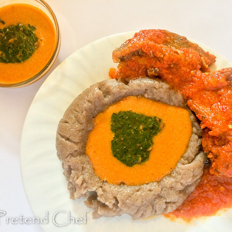 Omi Obe (Stew) and gbegiri