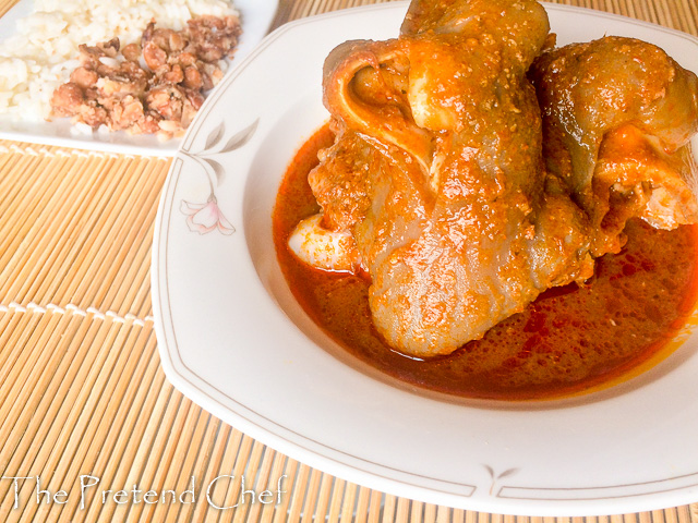 Omi Obe (Stew) with goat ear