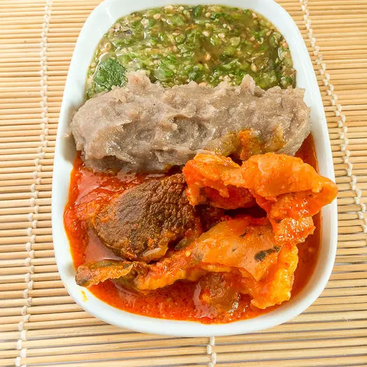 Fresh Plain okro soup with Omi Obe and Amala