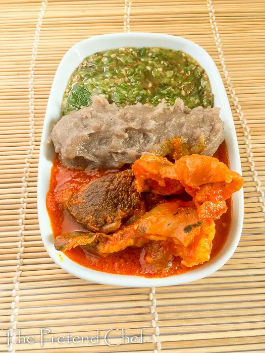 Fresh Plain okro soup with Omi Obe and Amala