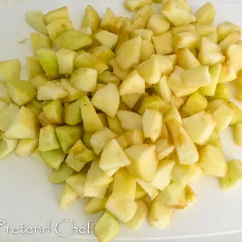 chopped apples for easy apple hand pie