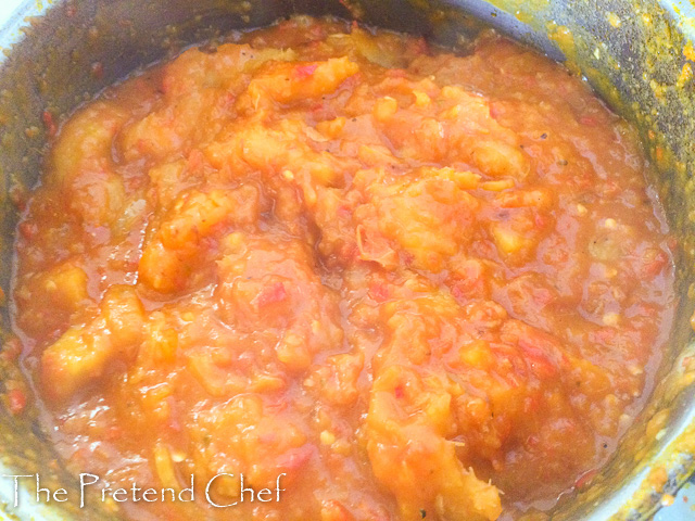 Asaro (mashed yam porridge) cooking in a pot