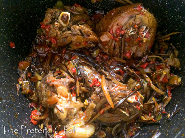 Bushmeat and vegetable cooking