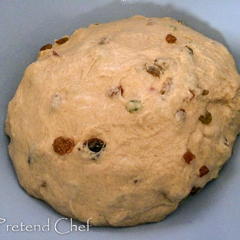 Easy Hot Cross Buns dough with fruits