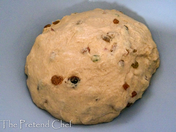 Easy Hot Cross Buns dough with fruits