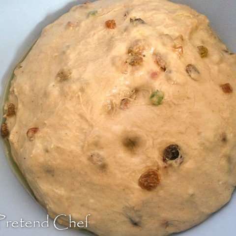 Easy Hot Cross Buns dough with fruits