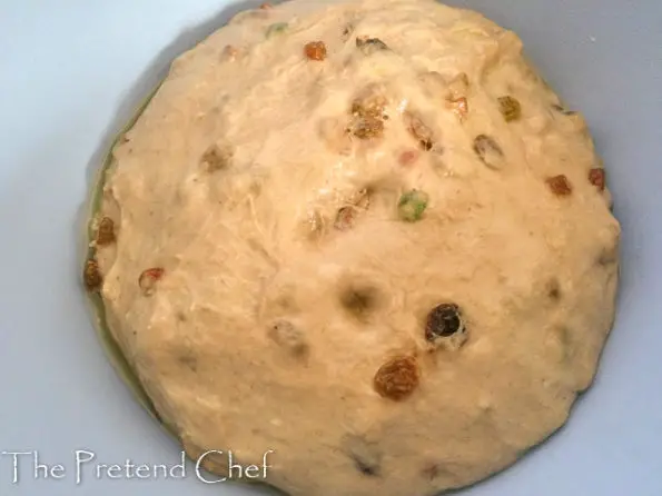 Easy Hot Cross Buns dough with fruits