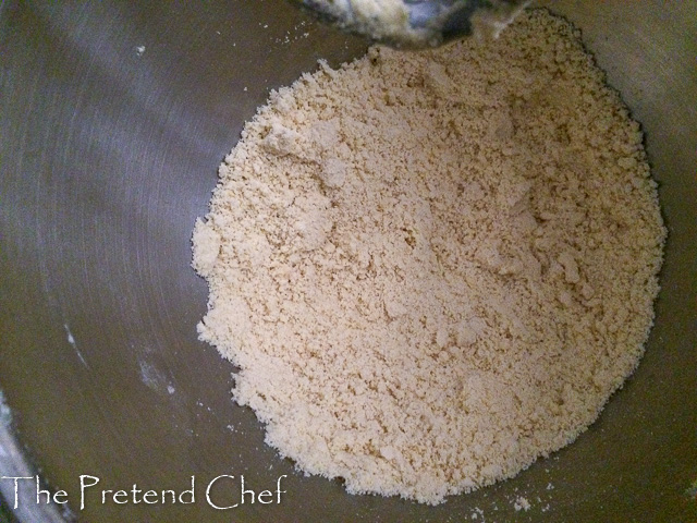 butter and flour in mixer for Nigerian Cornish Pasty