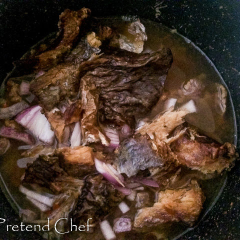 broth for Oto Mboro, Unripe plantain porridge