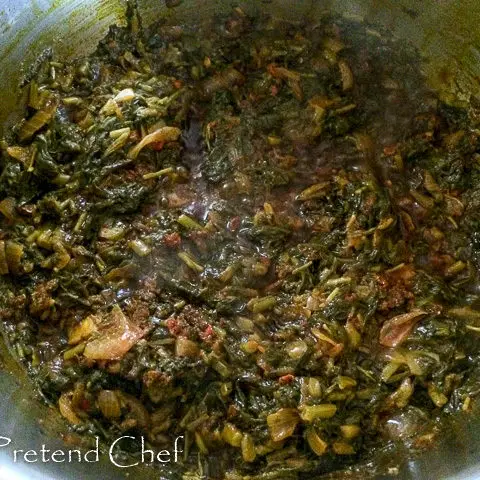 Afang Soup Deluxe cooking in a pot
