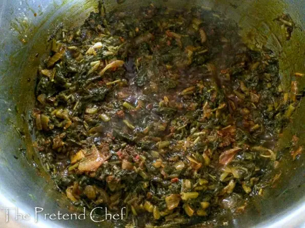 Afang Soup Deluxe cooking in a pot