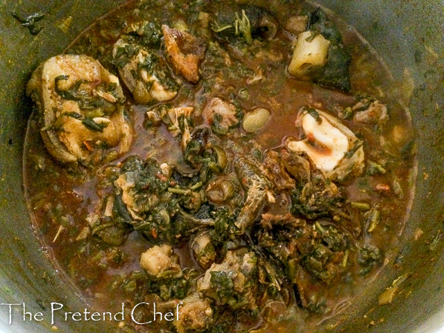 Afang Soup Deluxe cooking in a pot