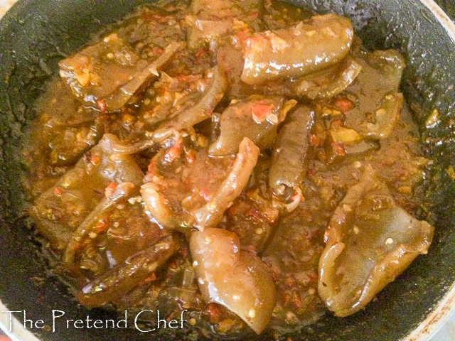 Peppered Ponmo stewing in sauce