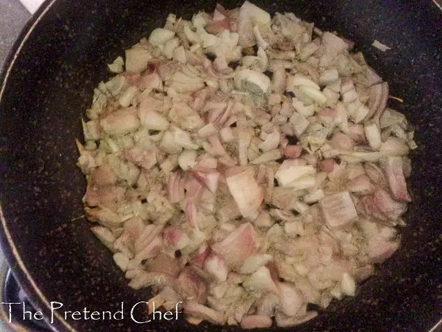 onions frying Nigerian Refried beans