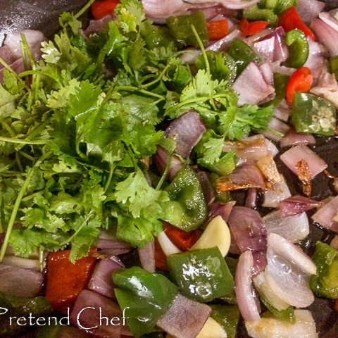 vegetables frying for Simple Sofrito