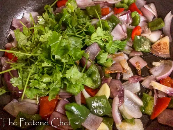 vegetables frying for Simple Sofrito
