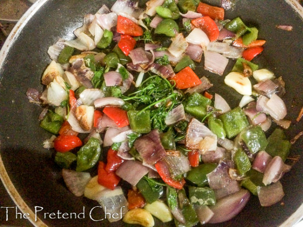 vegetables frying for Simple Sofrito