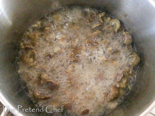 gizzard frying for gizdodo, gizzard and plantain