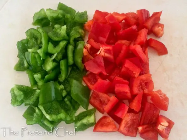 cubed peppers for gizdodo, gizzard and plantain