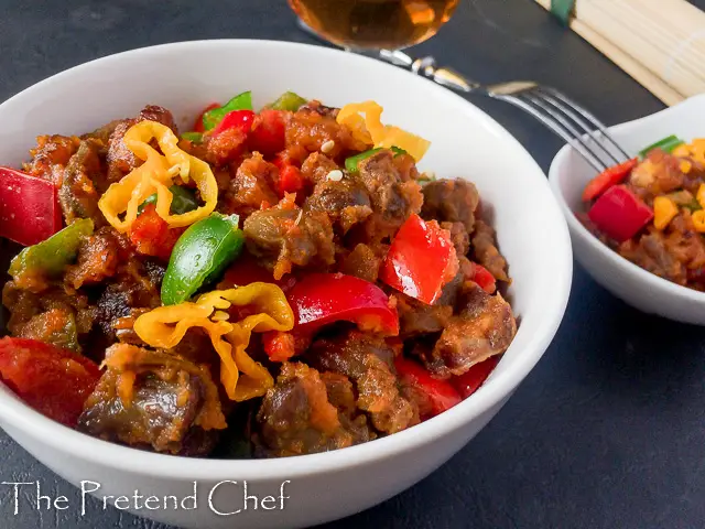 Sweet and salty gizdodo, gizzard and plantain