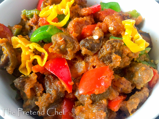 Sweet and salty gizdodo, gizzard and plantain