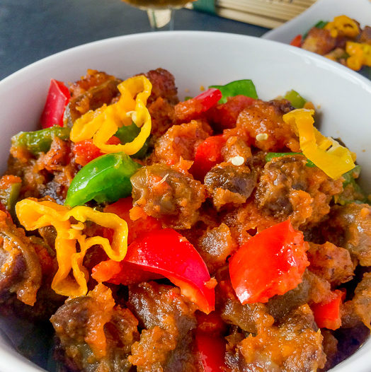 Sweet and salty gizdodo, gizzard and plantain