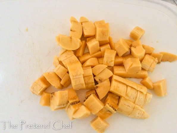 cubed plantain for gizdodo, gizzard and plantain