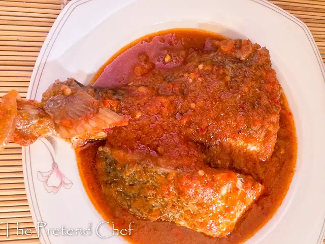Rich and spicy Nigerian fish stew (Imoyo), Obe eja tutu