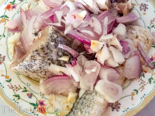 fish marinating for Nigerian fish stew (Imoyo)