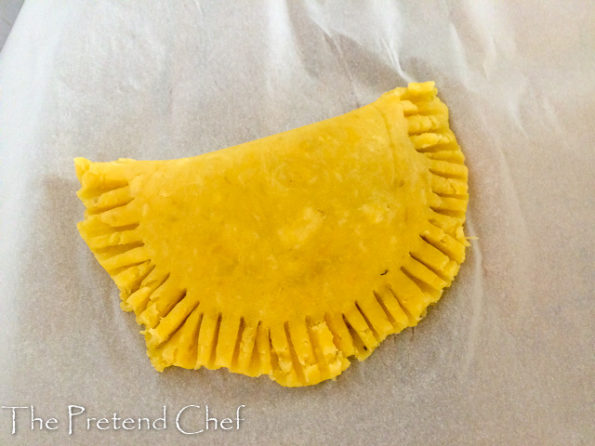 uncooked ripe plantain empanada