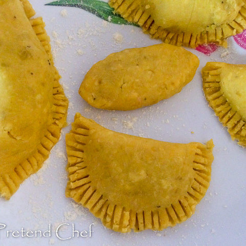 uncooked ripe plantain empanada