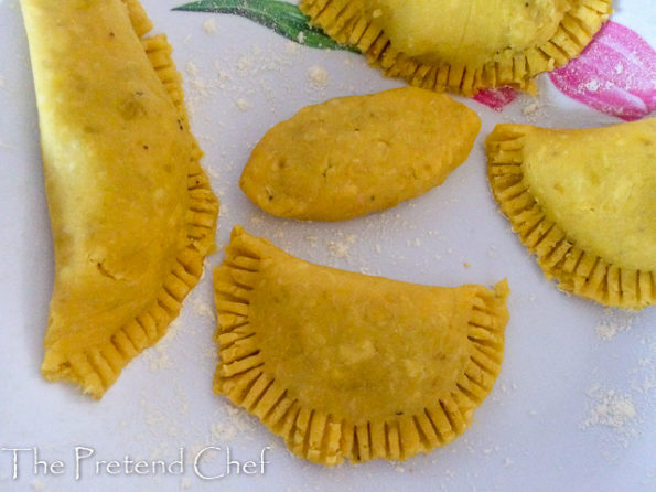 uncooked ripe plantain empanada